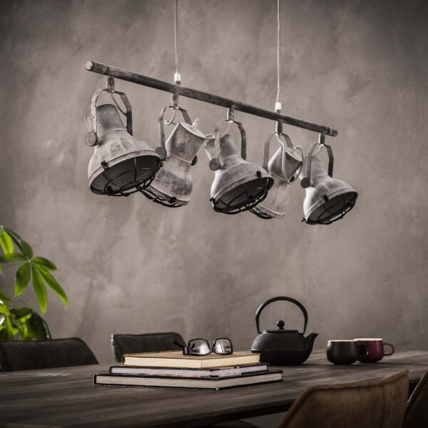 b4ad-7bda-4fe3-a70b-9a074e387a43.jpg D - Hoyz - Hanglamp - 5xØ16 Betonlook Lampenkappen - Industrieel - Verstelbaar