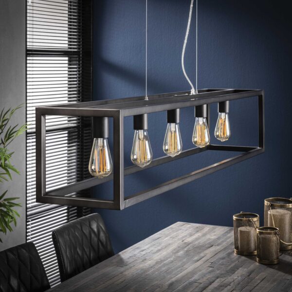 D - Hoyz - Hanglamp Vierkant Buis - 5 Lampen - Rechthoek - 125x25x150