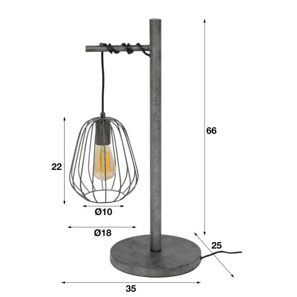 b5df-9906-4144-8ffd-2591f727ad40.jpg D - Hoyz - Tafellamp Lampoon - 1 Lamp - Industrieel - 35x25x66