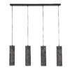 D - Hoyz - Hanglamp - 4 Kokervormige Metalen Hanglampen - Armor - Burned Finish
