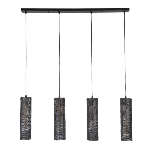 D - Hoyz - Hanglamp - 4 Kokervormige Metalen Hanglampen - Armor - Burned Finish