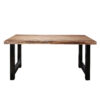 b810-3f06-4186-87fd-4537351aa416.jpg D - Hoyz -Eetkamertafel Boomstam - Hout - Bruin - Metaal Onderstel - 165x85x77