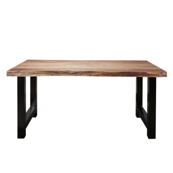 b810-3f06-4186-87fd-4537351aa416.jpg D - Hoyz -Eetkamertafel Boomstam - Hout - Bruin - Metaal Onderstel - 165x85x77