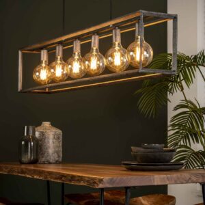 D - Hoyz - Hanglamp - 6 Armatuur Punten - Stalen Frame 45 graden - Vintage Look