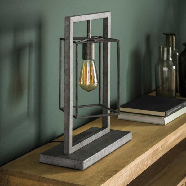 D - Hoyz - Tafellamp Cubic Tower - 1 Lamp - Grijs/Zwart - Industrieel