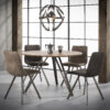 D - Hoyz Collection - Eetkamertafel blad rond - Eettafel Eiken - Staal Frame - Voor 4 Personen - Ø120