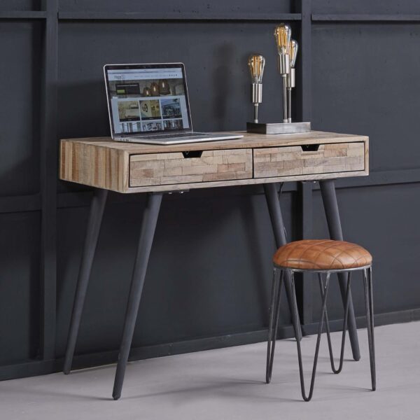 bae5-a572-453d-9a02-8c94b1bf88c9.jpg D - Kaptafel Teca - Modern Bureau - Teakhout - Bruin - Vierpoot