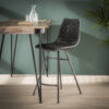 D - Hoyz barstoel vintage - Diamond Kruispoot - Grijs Metalen Onderstel - Grijs - Per 2 Stuks