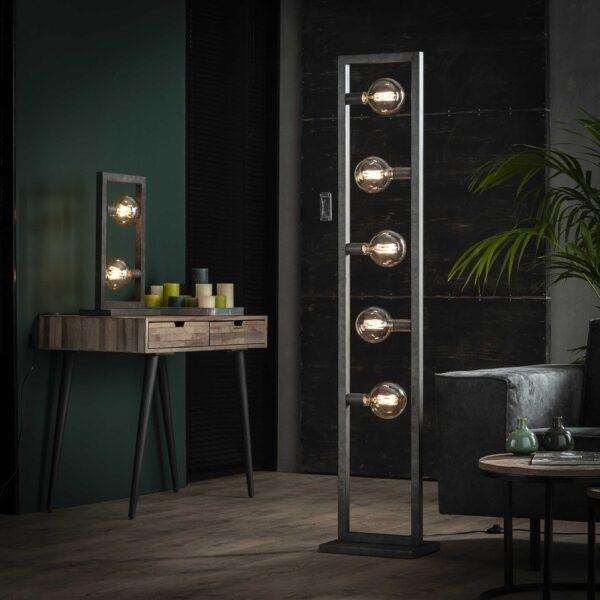 bc99-8d89-4d68-9e5d-935389cc231d.jpg D - Hoyz - Tafellamp Industrieel - 2 Lampen - Steps Collectie - Grijs/Zwart