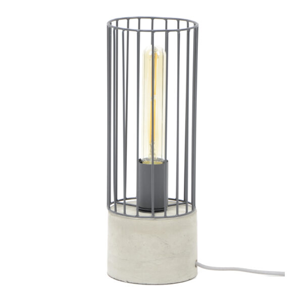 be22-6189-484b-b0d4-85fd6ce58d96.jpg D - Hoyz - Tafellamp Cilinder - Wire Frame - Diameter 12 - Grijs/Zwart