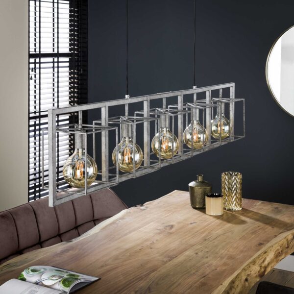 bfe7-65d1-40ed-bf9a-5eb38762cfa1.jpg D - Hoyz - Hanglamp met 5 lampen - Giant Tower - Grijs - 155CM - Verstelbaar - Industriële Hanglamp