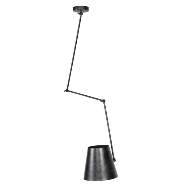 D - Hoyz - Hanglamp met 1 lichtpunt - Staal met Charcoal finish - Kinetic lamp Ø25 - in hoogte verstelbaar - Industriële Hanglamp voor woonkamer of eetkamer