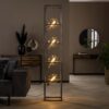 D - Vloerlamp Giant Square XL - 4 Lampen - Staande Lamp - Grijs/Zwart