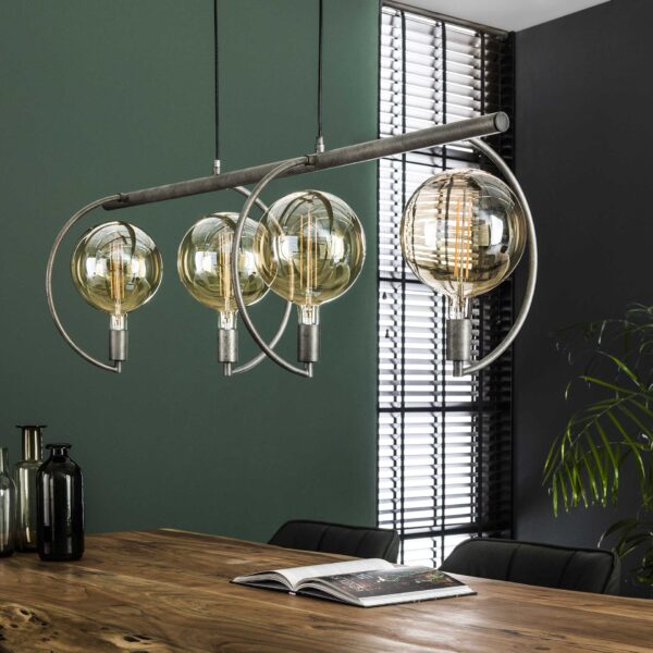 D - Hoyz - Hanglamp Chop XL - 4 Lampen - Zilverkleurig