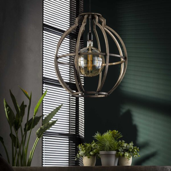 c5a2-4b4e-4bfa-9de0-8260d8c79331.jpg D - Hoyz - Hanglamp Globo - 50x54x150 - Grijs/Zwart - 1 Lichtbron