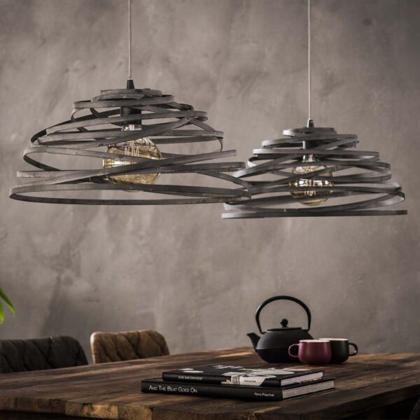 c5a5-e666-443c-92ce-2a5455ebb800.jpg D - Hoyz - Hanglamp - 2xØ50 Halfronde Lampenkappen - Gedraaid Staaldraad