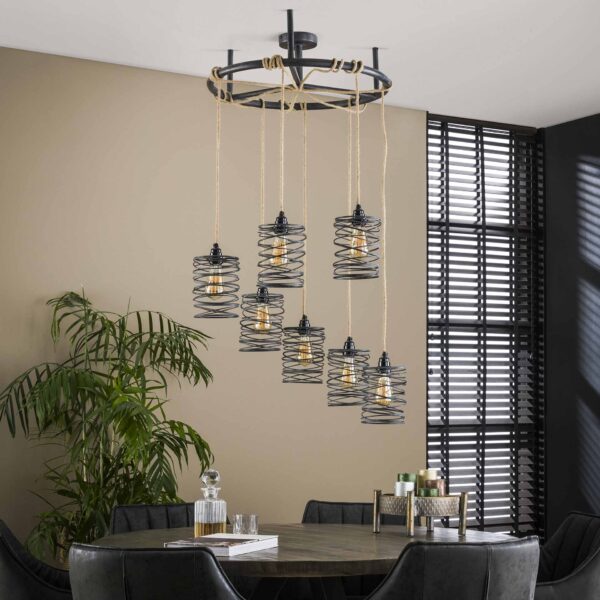 D - Hoyz - Industriele Hanglamp - 7 lampen - Ø60 - Elevate