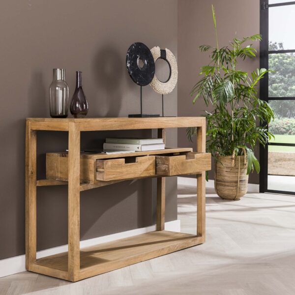 D - Hoyz - Haltafel Sahara - Bijzettafel - Hout - Bruin - 110x35x76