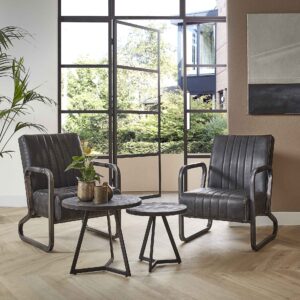 c79b-a0c8-46a9-b099-e04a9e534b70.jpg D - Hoyz - Bijzettafel Yucon black - Set van 2 - Zwart - 50x50x45