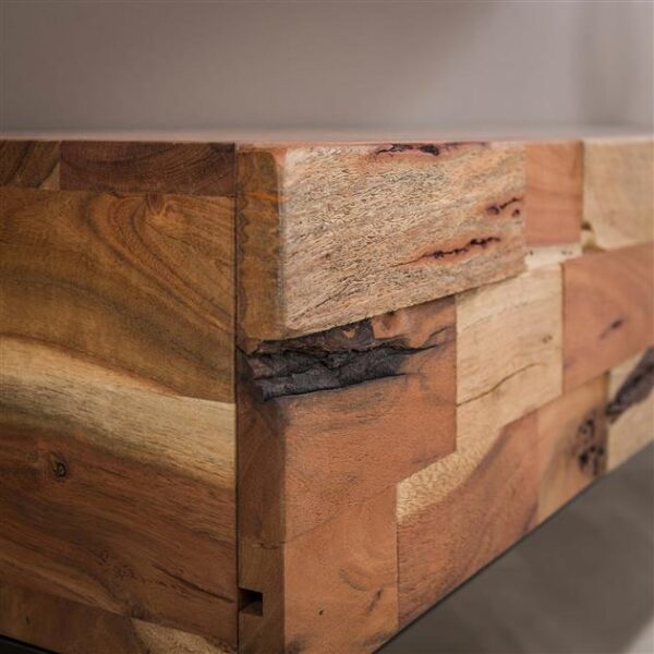 D - Hoyz - TV-meubel Mill - 180cm - Bruin - Acaciahout - 3 Lades