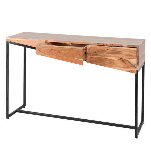 D - Kaptafel Slice - 2 Laden - Bruin - Metaal - 120x35x77