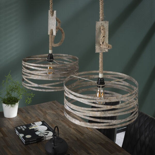D - Hoyz - Industriele Hanglamp - 2xØ40 - Twist Touw