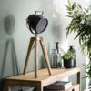 D - Hoyz - Industriele Tafellamp - Houten Drie-poot - 1 Lamp - Spot-on