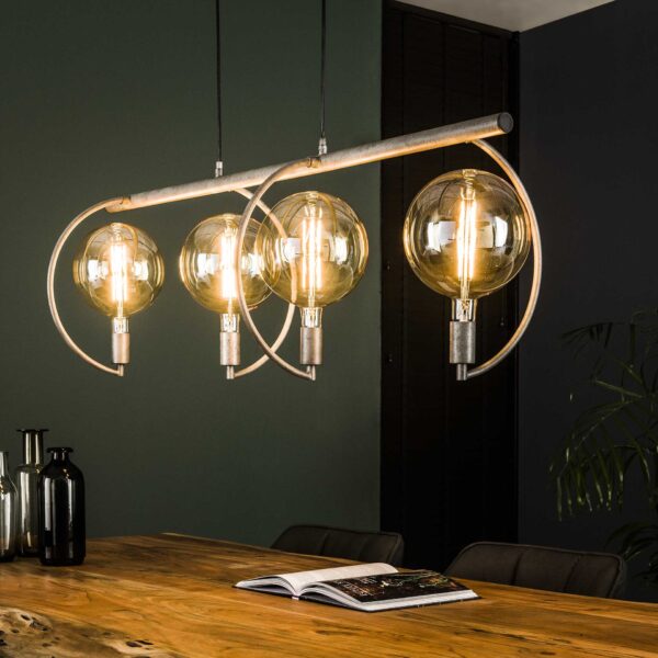 D - Hoyz - Hanglamp Chop XL - 4 Lampen - Zilverkleurig