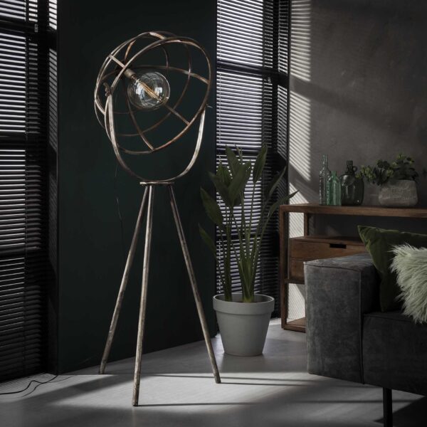 ce80-30e1-4124-8547-95fc41a85a8e.jpg D - Vloerlamp Dome - Ø60 - Driepoot Frame - Grijs - 72x65x165