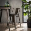 D - Hoyz - Barstoel Bistro - Grijs - Metaal - 4 Stuks