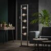 D - Vloerlamp Industrieel - 5 Lampen - Steps Collectie - Zwart/Grijs
