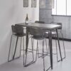 D - Hoyz - Bartafel Bistro - 60x120x92cm - 4 Personen - Zwart/Grijs