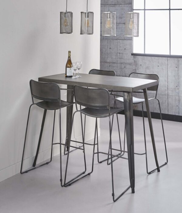D - Hoyz - Bartafel Bistro - 60x120x92cm - 4 Personen - Zwart/Grijs