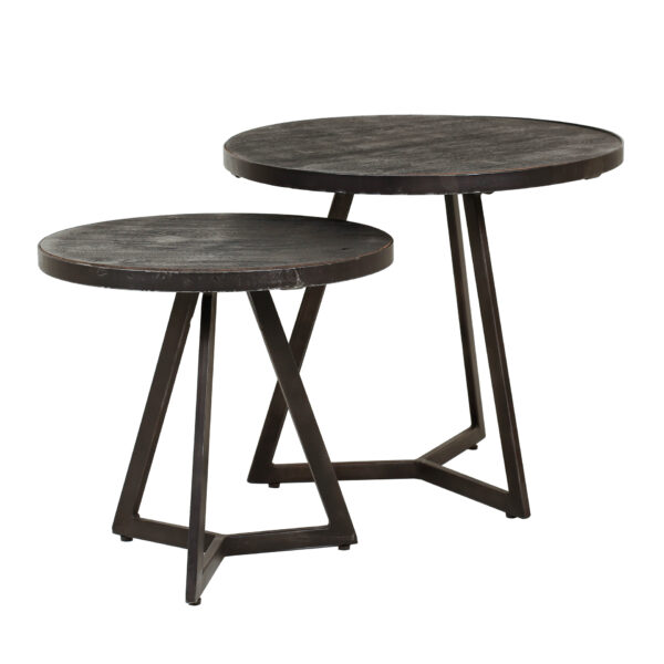 d395-fd5f-479b-b7d7-d042ddc825b7.jpg D - Hoyz - Bijzettafel Yucon black - Set van 2 - Zwart - 50x50x45