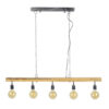 D - Hoyz - Hanglamp - 5 armatuur punten - MangoHouten Balk - 135x5 cm
