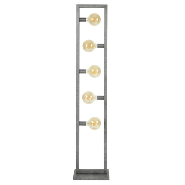 D - Vloerlamp Industrieel - 5 Lampen - Steps Collectie - Zwart/Grijs