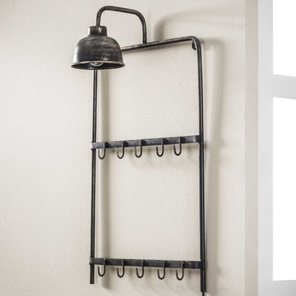 d6de-4fb9-4c83-9259-3741d809ce95.jpg D - Hoyz - Kapstoklamp - Grijs - Wandkapstok met Lamp - 75cm Hoog