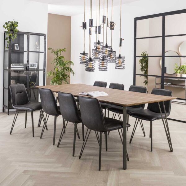 d772-87e3-4c7a-a260-e200336e8198.jpg D - Hoyz - Eetkamertafel - Eiken - Bruin - Industrieel - 240x100x76