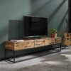 D - Hoyz - TV-meubel Mill - 180cm - Bruin - Acaciahout - 3 Lades