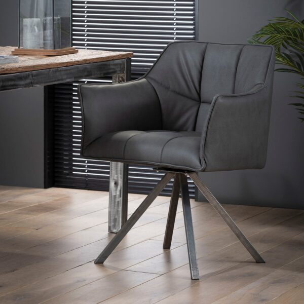 d9d5-3f5c-4636-b9d9-1f68051399ea.jpg D - Hoyz - Draaibare Armstoel Grid - Zwart - Kunstleder - 2 Stuks
