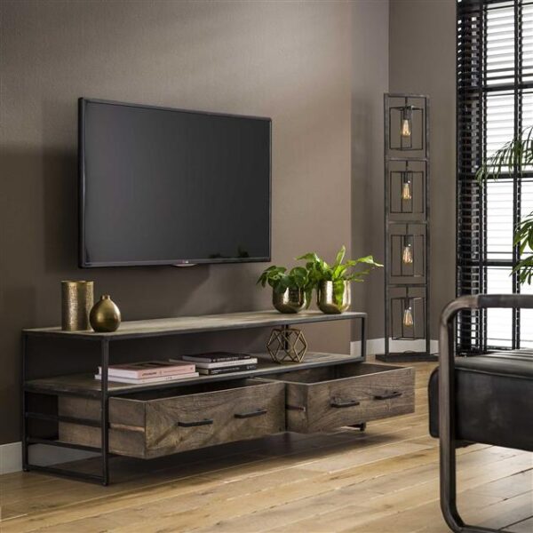D - Hoyz - TV-meubel Turf - 135cm - Grijs - Hout