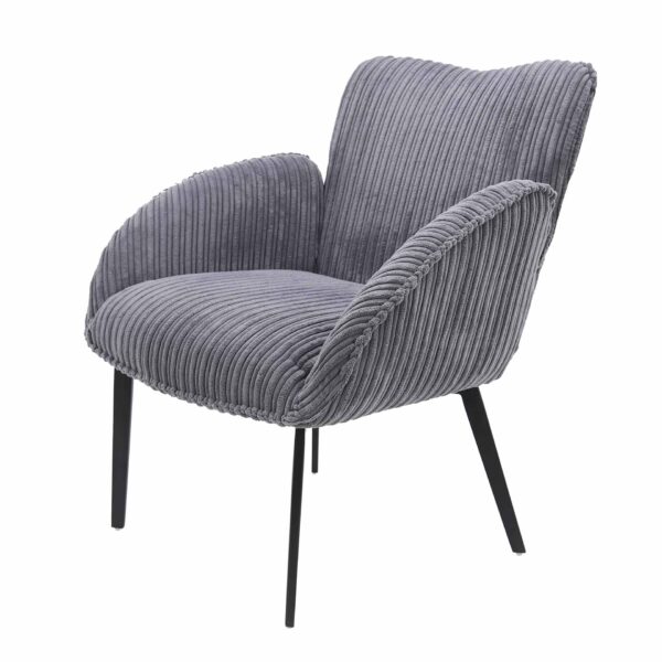D - Hoyz - Fauteuil Rib - 68x67x78 - 2 Stuks - Grijs