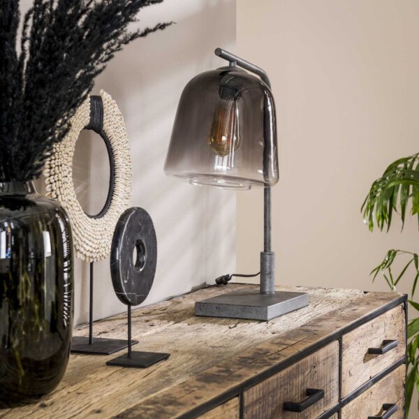 de13-30e6-4a4c-8769-7f6f8dca9f2b.jpg D - Hoyz - Tafellamp Grey Shaded - 1 Lamp - Grijs/Zwart