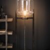 D - Hoyz - Vloerlamp Glas Support - 38x38x110 - Standaard - Grijs/Zwart