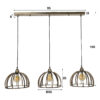 D - Hanglamp Ribben Zandgegoten - 3xØ30 - Industrieel - Grijs/Zwart
