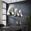 D - Hoyz - Industriele Hanglamp - 3 Lampen - Silver Pearl Glas