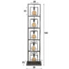 D - Vloerlamp Industrieel - 5 Lampen - Giant Tower - Grijs - 180CM