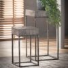 D - Hoyz - Bloemenzuil Grado - 70cm - Mangohout -  Grijs