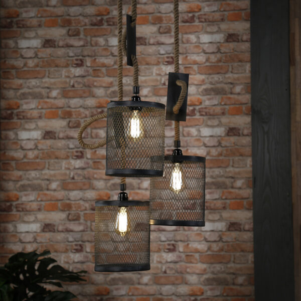 D - Hoyz - Hanglamp - 3x Ø20 cm mesh - Hanglampen - Diverse hoogtes
