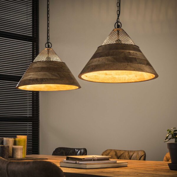 e3a6-760b-421d-a8cc-d98dfa1e9eae.jpg D - Hoyz - Hanglamp - 2x Ø40 cm Mangohouten Kap - Hanglampen